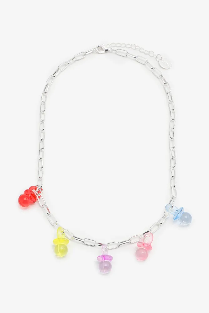 Plastic pacifier necklace new arrivals