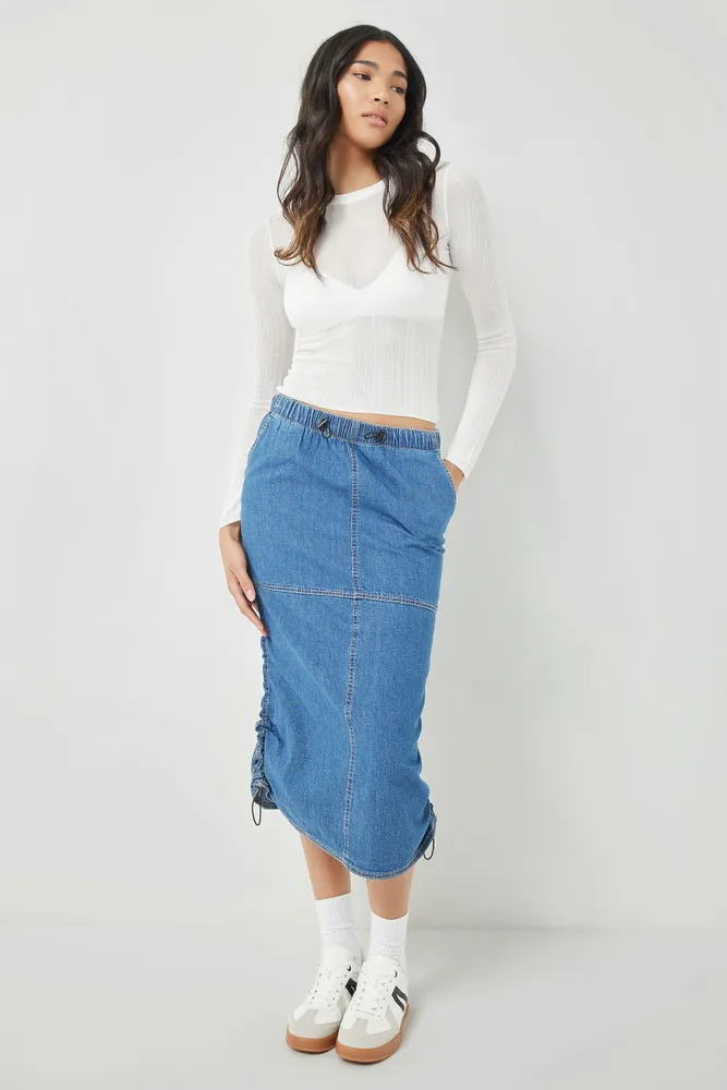 100 cotton denim skirt hot sale