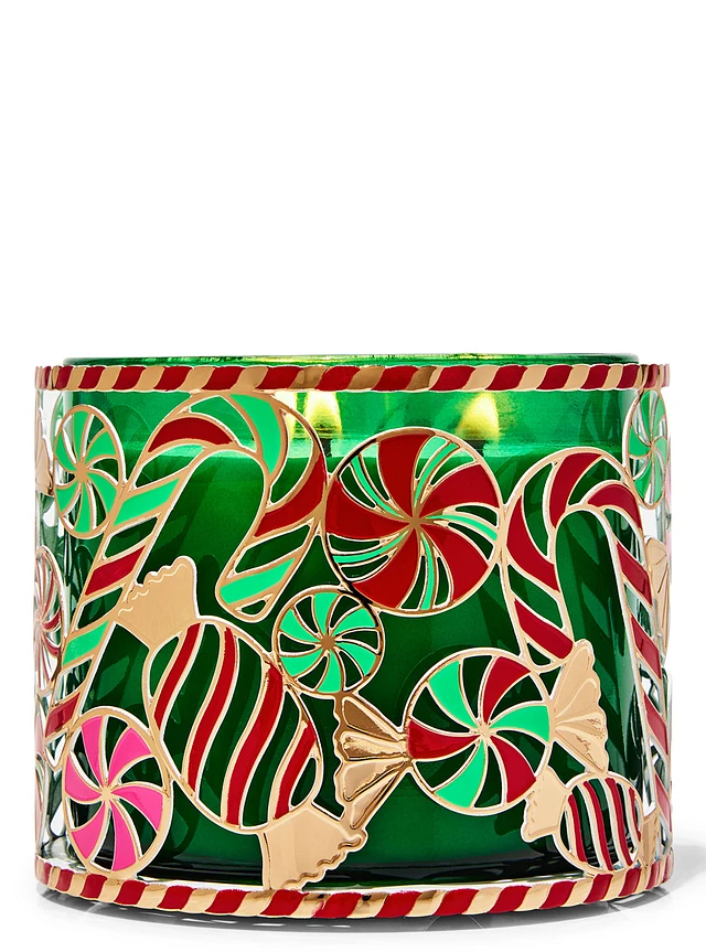 Bath&Body Works Peppermint Candies 3-Wick Candle Holder