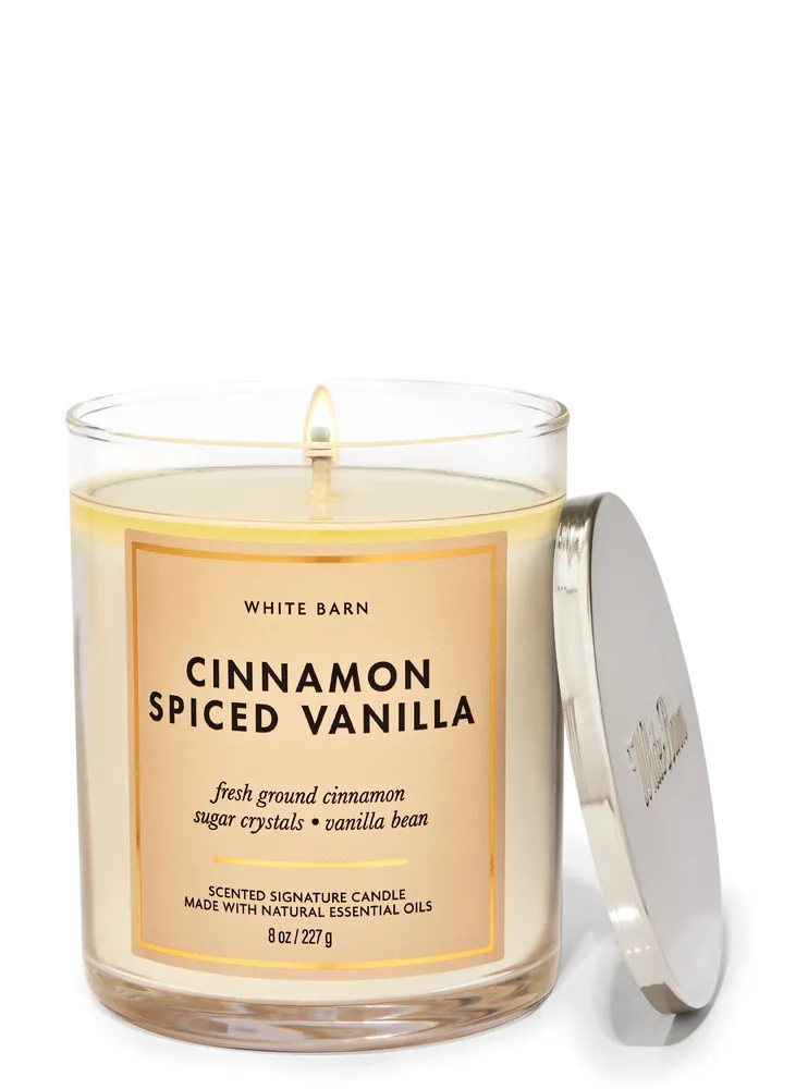 White Barn Cinnamon Spiced Vanilla Signature Single Wick Candle Mall
