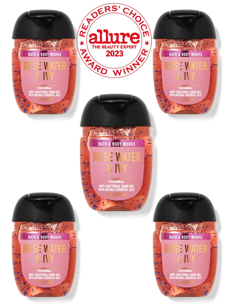 Bath & Body Works Rose Water & Ivy PocketBac Hand Sanitizers, 5Pack