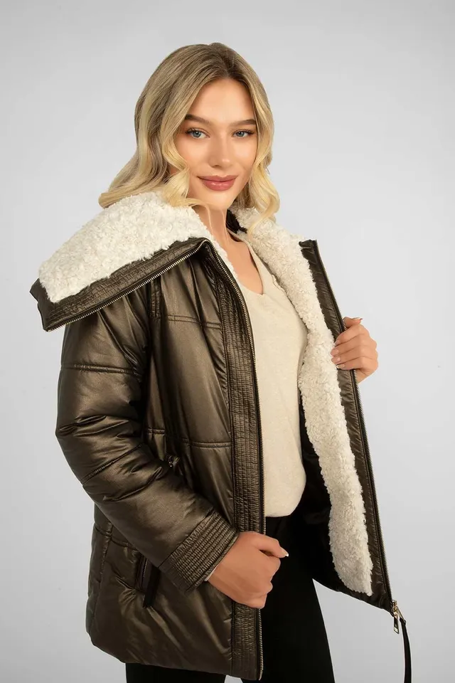 Nikki Jones Metallic Reversible Faux Fur Coat | Hillside Shopping 