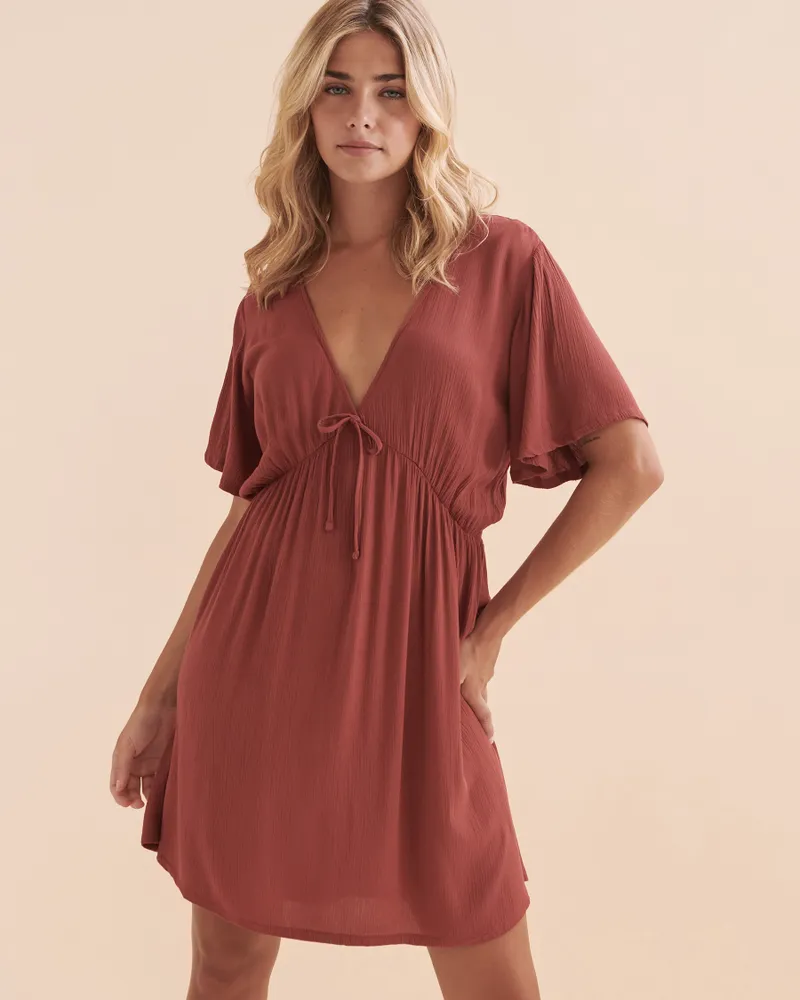 TROPIK Ruffle Short Sleeve Dress | Hillcrest Mall