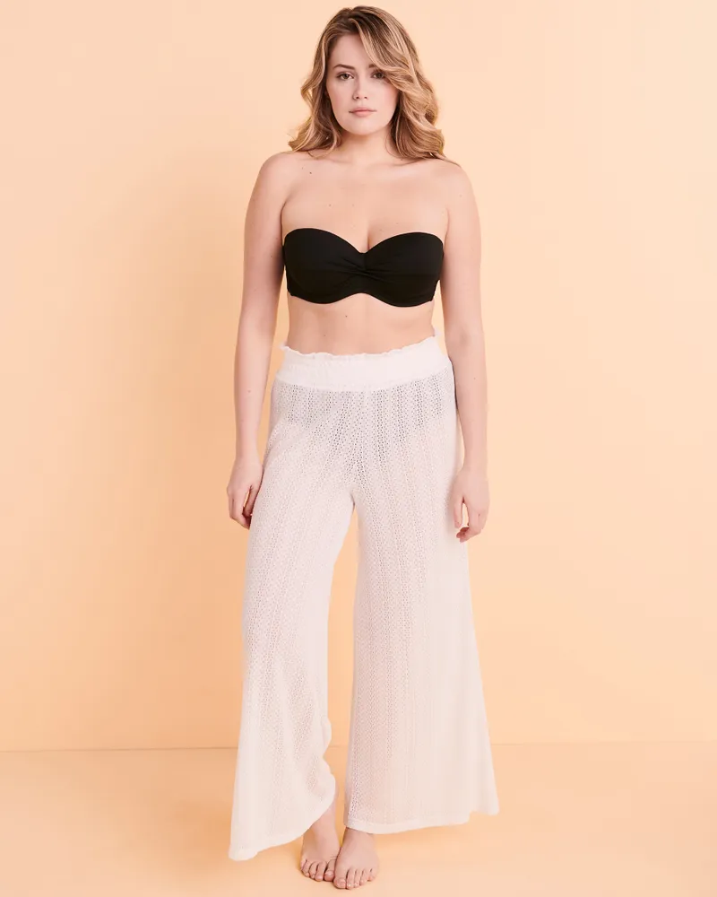 Plus size white wide best sale leg pants