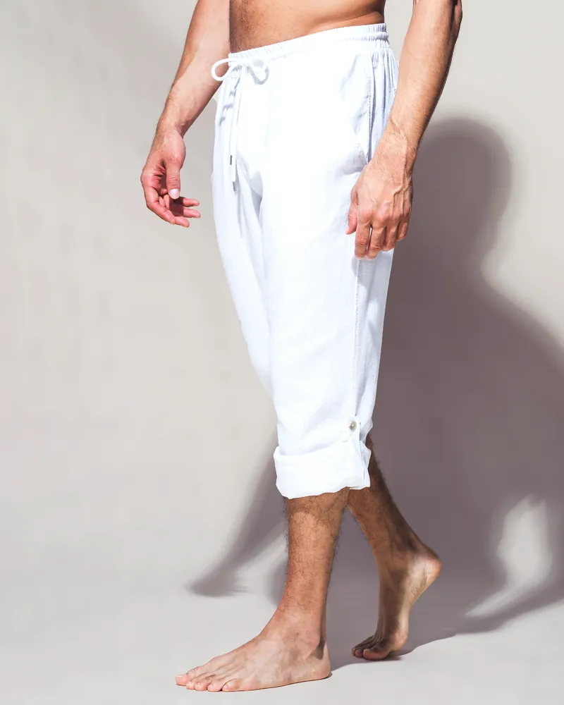 Bermuda En Lin Blanc H&M Taille S Ou 14/15 Ans - été - Occasion Très Bon état