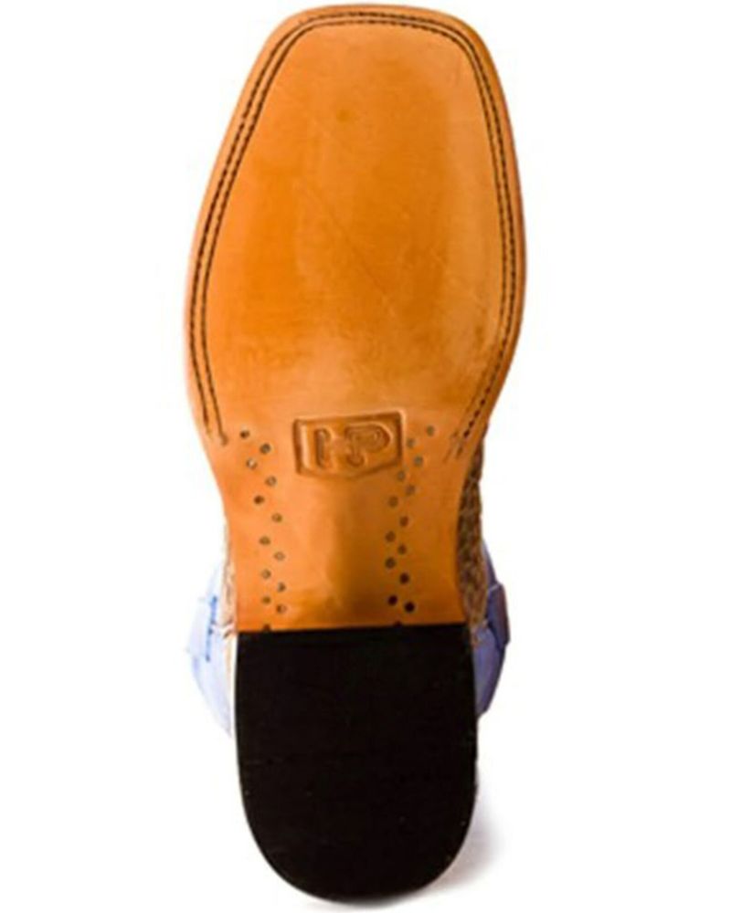 Horse Power Men's Toasted Caiman Print Western Boots Square Toe
