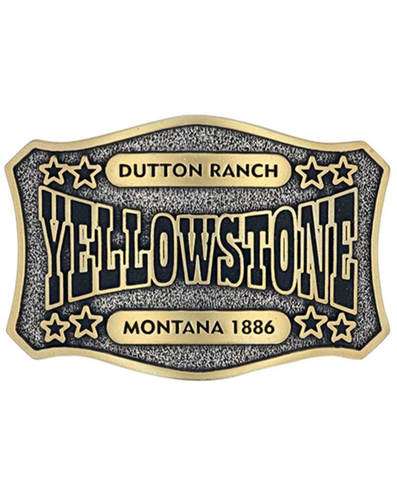 Montana Silversmiths Men's TwoTone Yellowstone Dutton Ranch Belt
