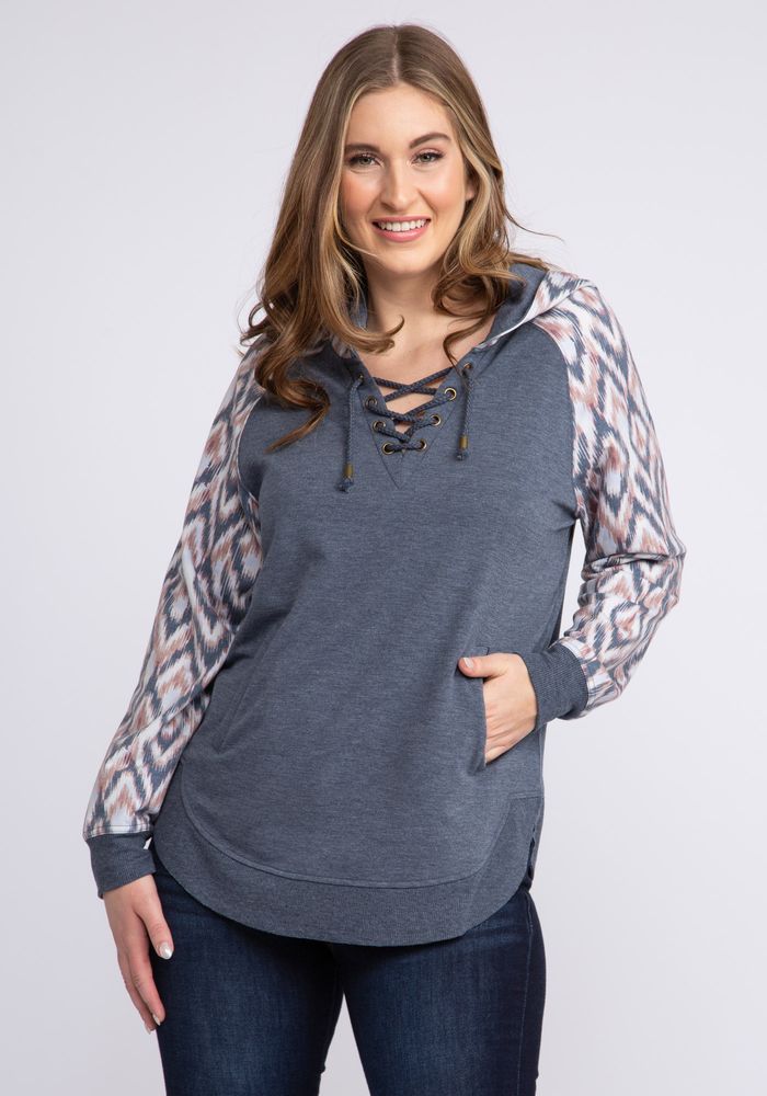 Plus size lace new arrivals up hoodie
