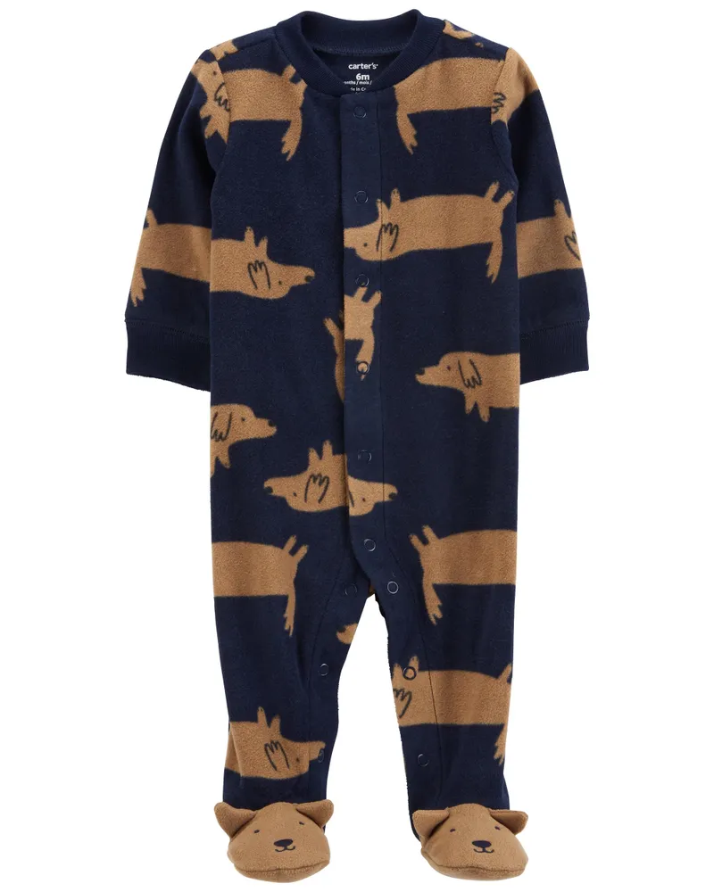 Carters Oshkosh Dog Zip Up Fleece Sleeper Pyjamas Square One