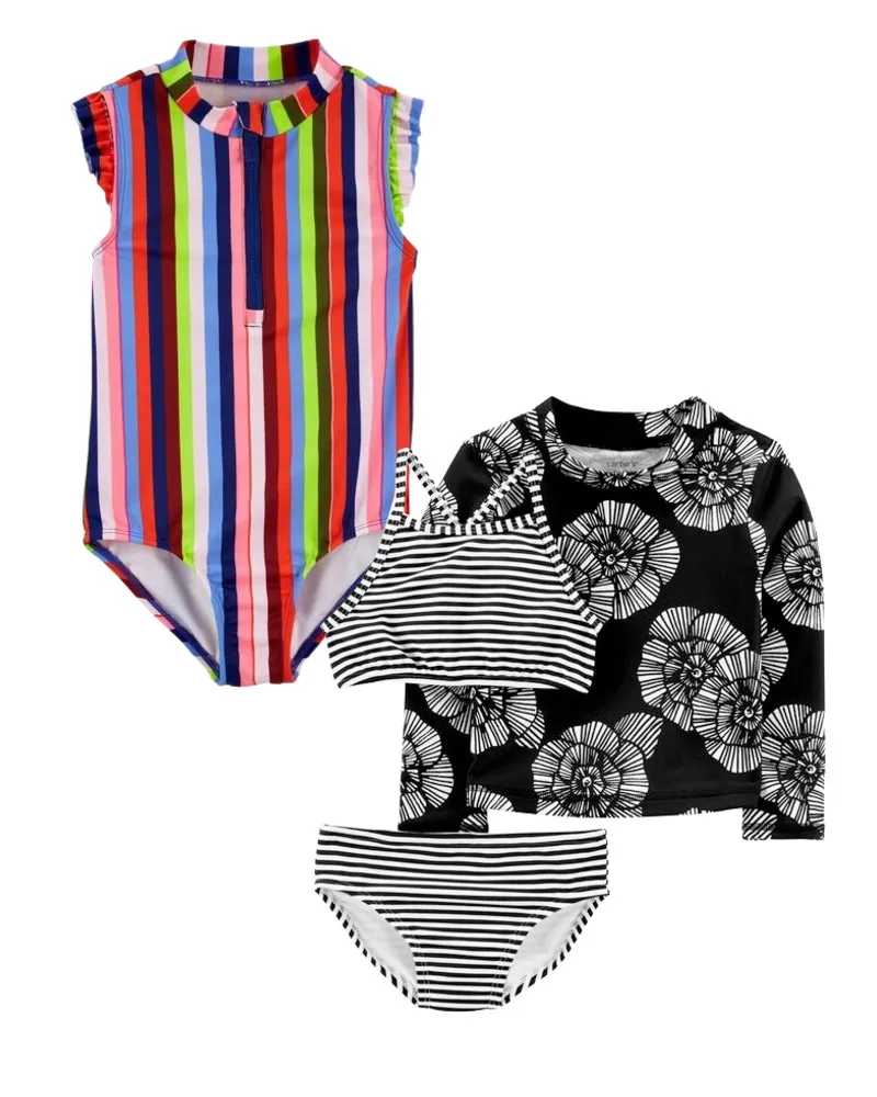 Toddler 4 Piece Rashguard Swimsuit Set