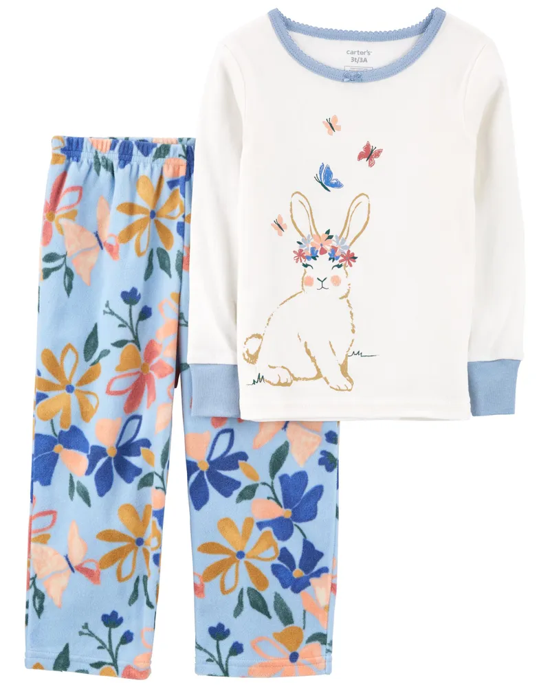 Carters Oshkosh 2 Piece Bunny Cotton Fleece PJs Hillside