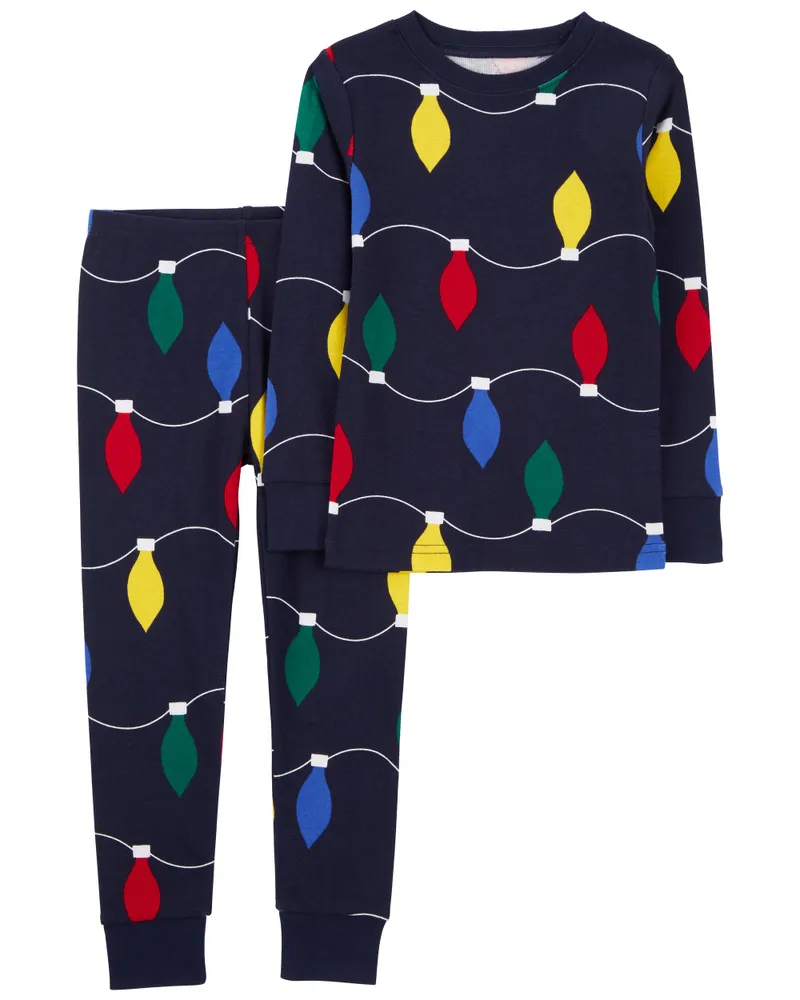 Carters Oshkosh 2 Piece Christmas Lights 100 Snug Fit Cotton
