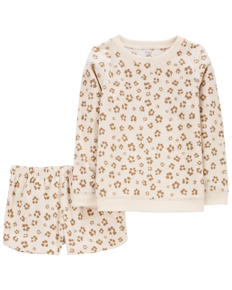 Fleece leopard cheap print pyjamas