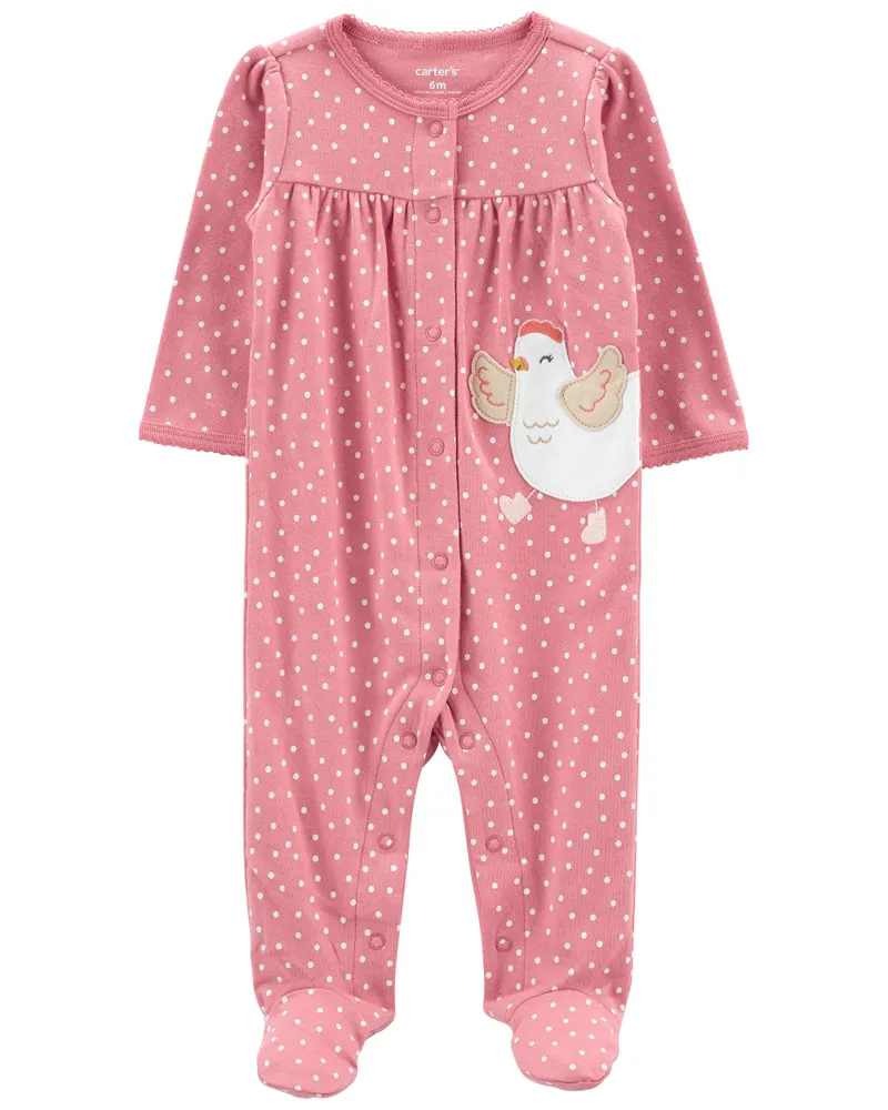 Carters Oshkosh Polka Dot Snap Up Cotton Sleep Play Pyjamas