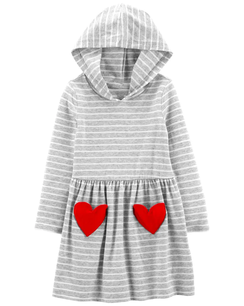 Striped hooded dress hot sale