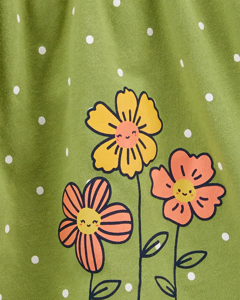 Carters Oshkosh Polka Dot Flower Dress Square One