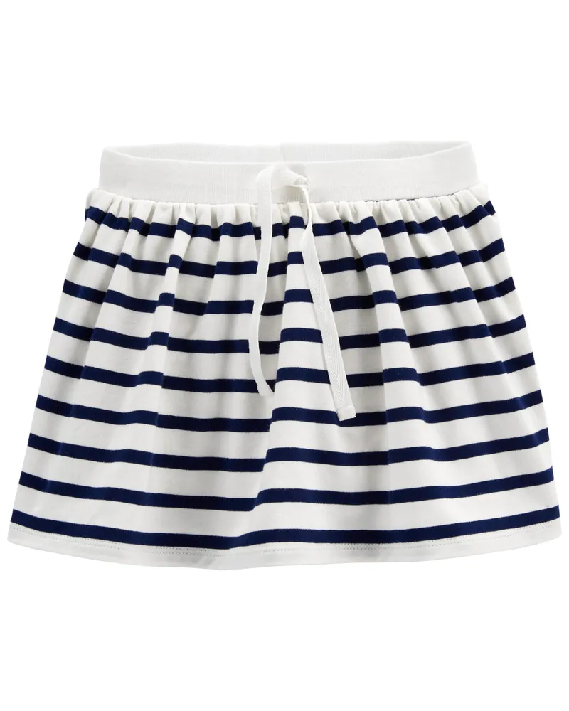 Navy striped jersey skirt online