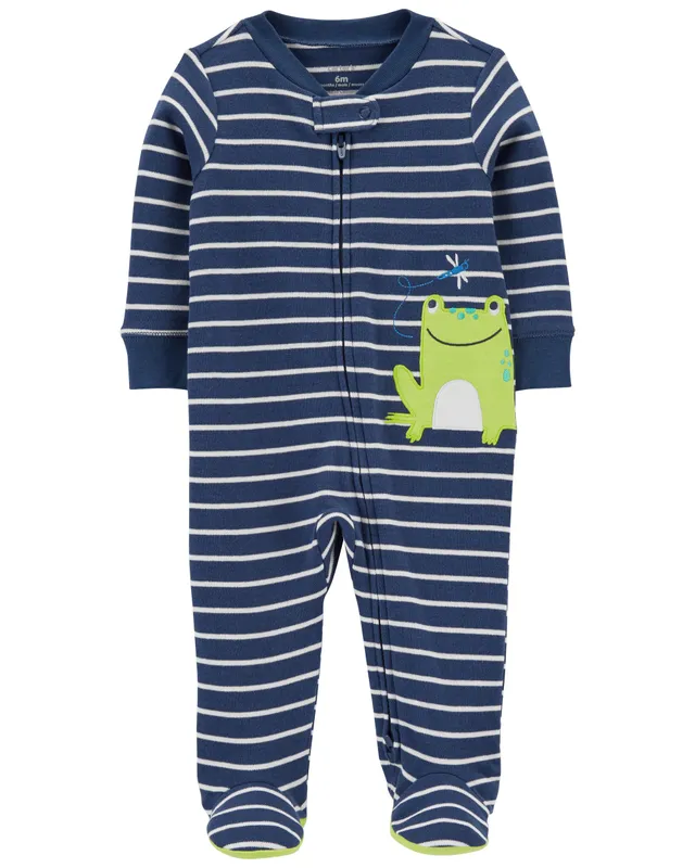Carters Oshkosh Frog 2 Way Zip Footie Sleep Play Pyjamas