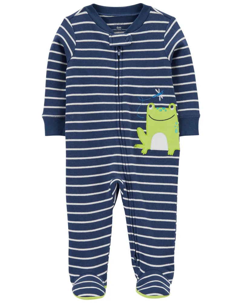 Carters Oshkosh Frog 2 Way Zip Footie Sleep Play Pyjamas
