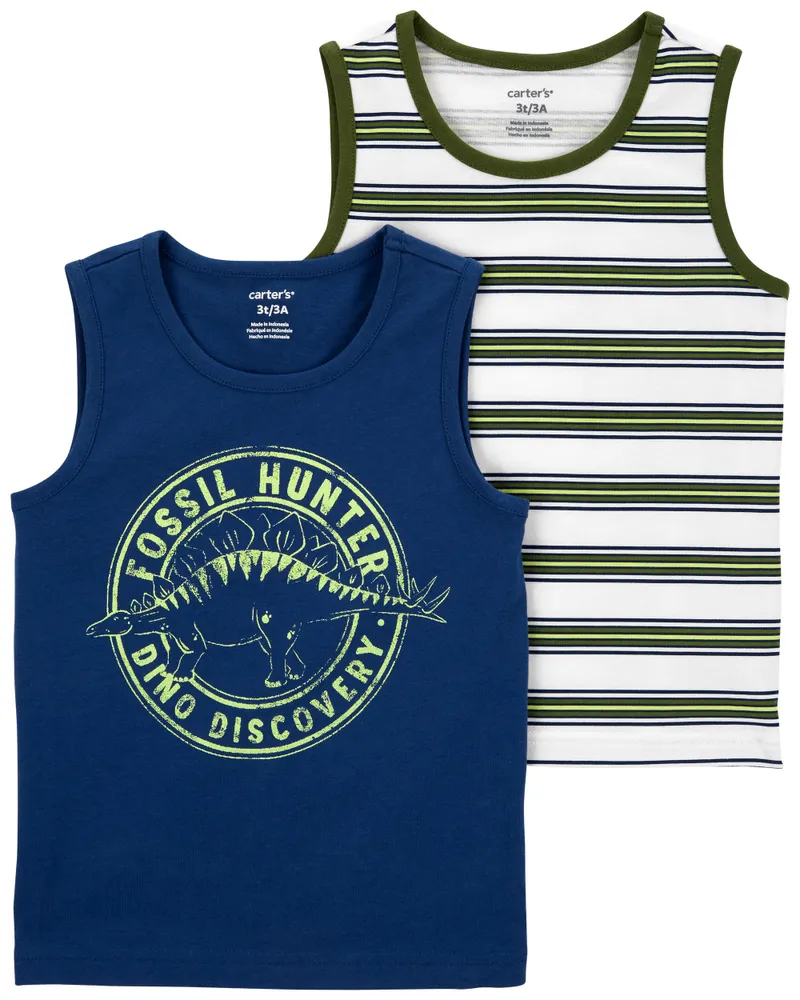 Carters Oshkosh Carter s Baby Boy 2 Pack Blue Tank Top Set