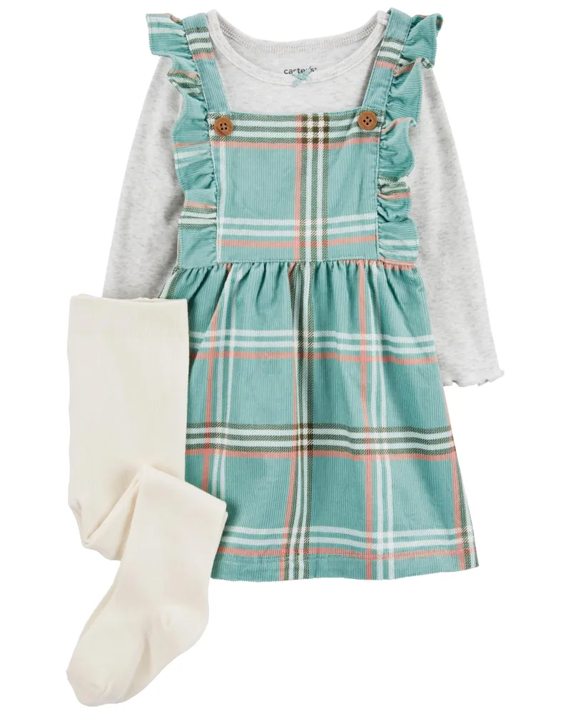 Carters Oshkosh 3 Piece Tee Plaid Jumper Set The Pen Centre