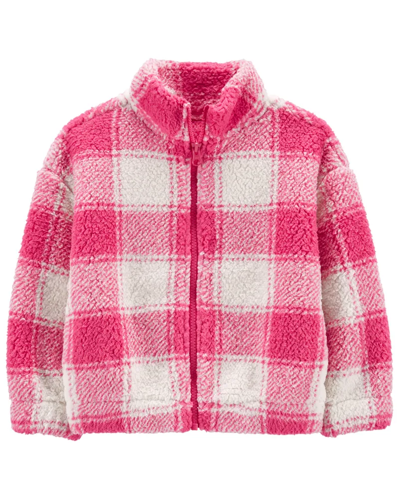 Plaid zip online up jacket