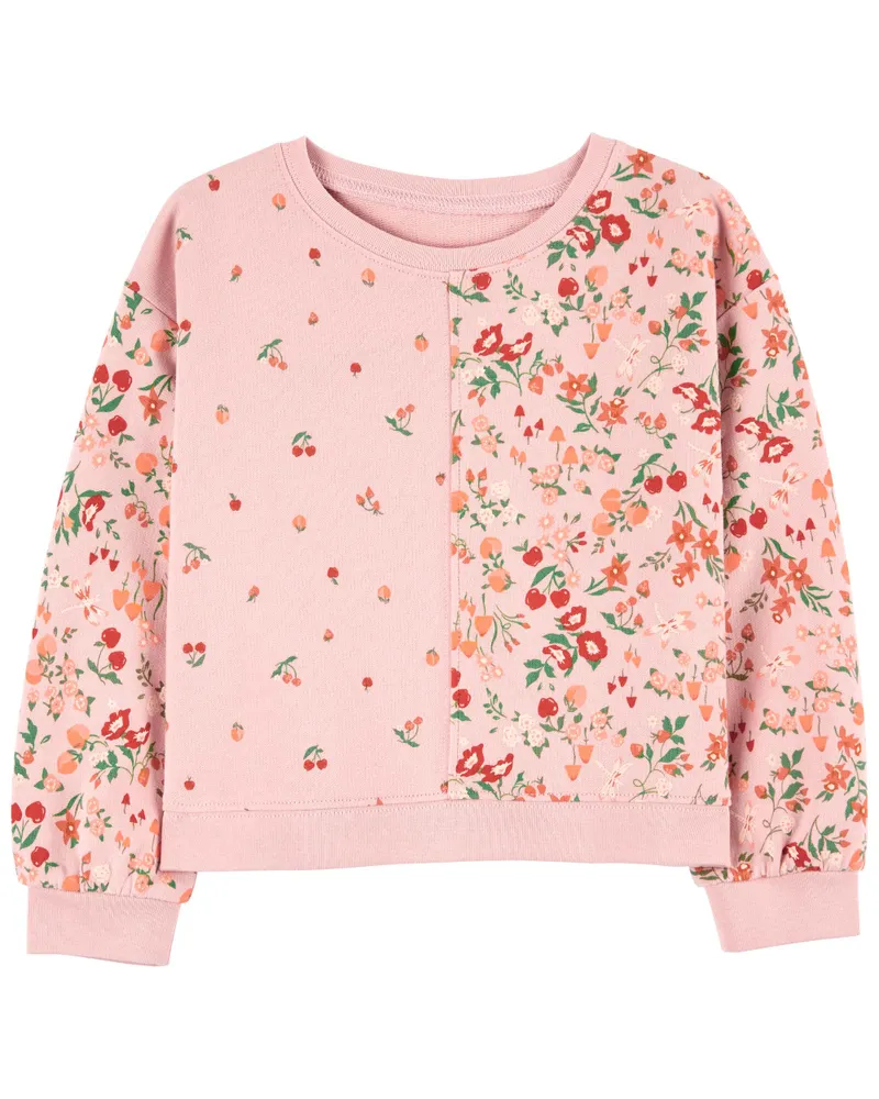 Pink best sale floral sweatshirt