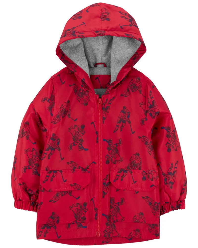 Carters Oshkosh Hockey Print Fleece Lined Jacket Square One