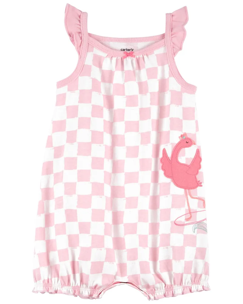 Carters Oshkosh Carter s Baby Girl 1 Piece Flamingo Romper The