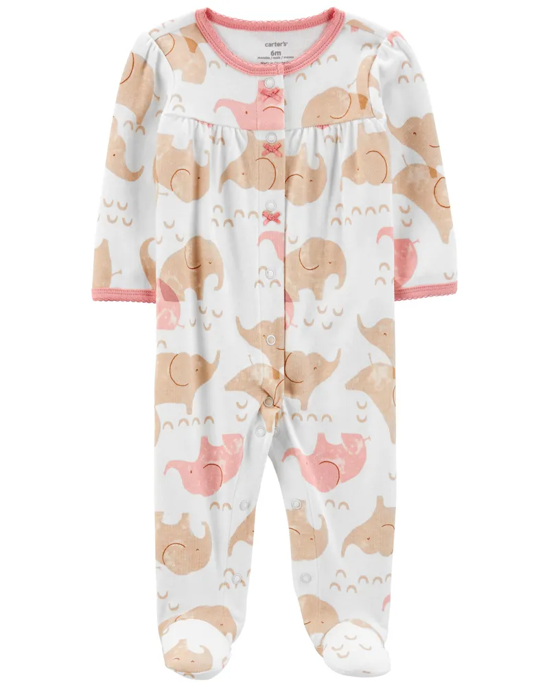 Carters Oshkosh Elephant Snap Up Cotton Sleep Play Pyjamas