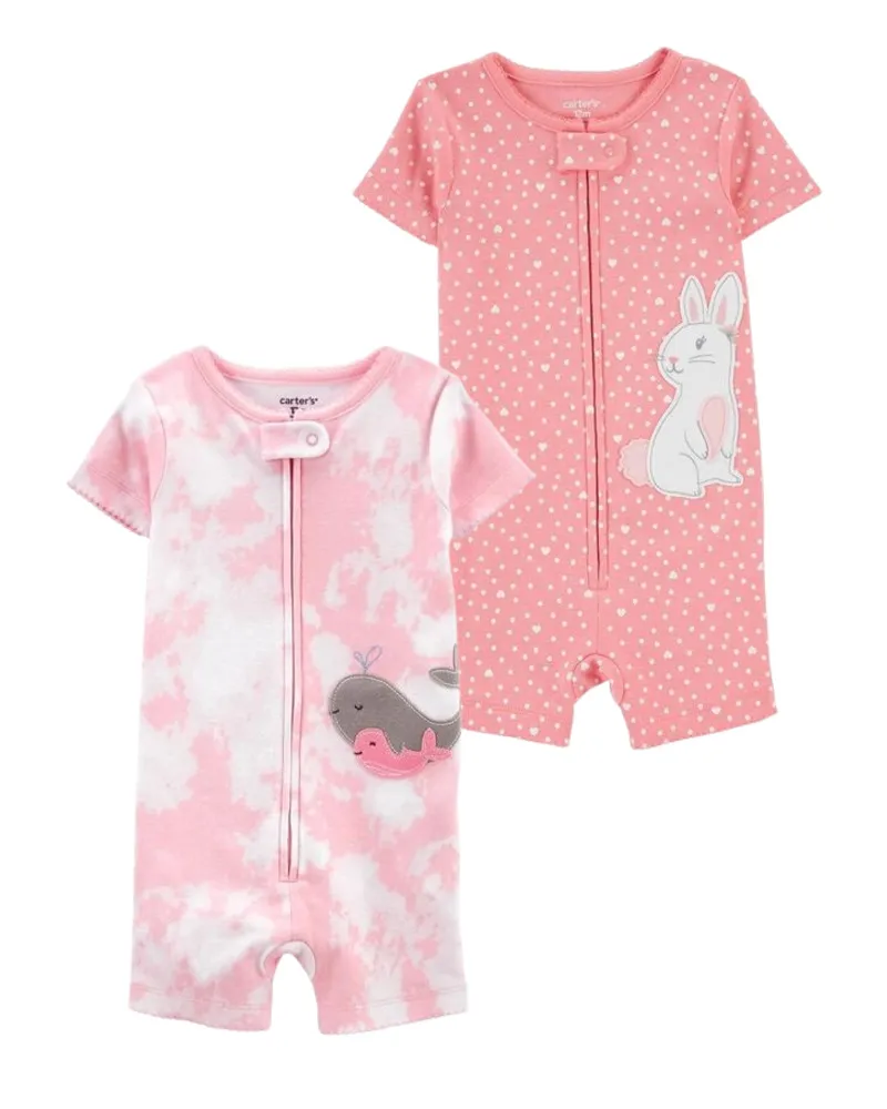 Carters Oshkosh Toddler 2 Pack 100 Snug Fit Cotton Romper PJs