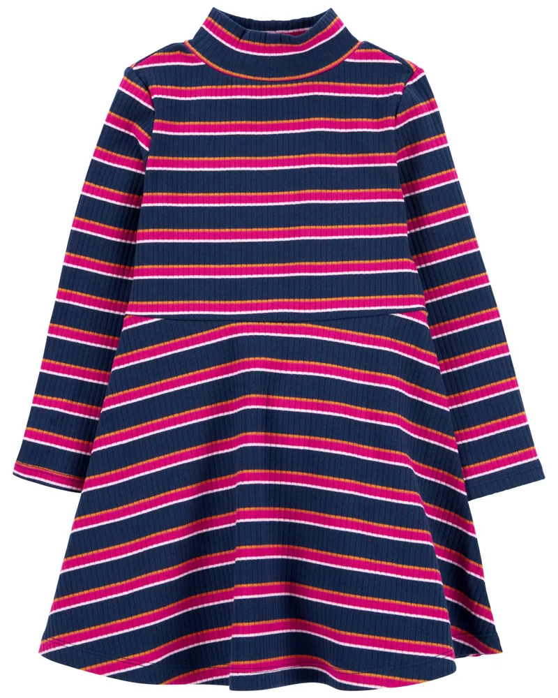 Carters Oshkosh Striped Long Sleeve Ribbed Dress The Pen Centre