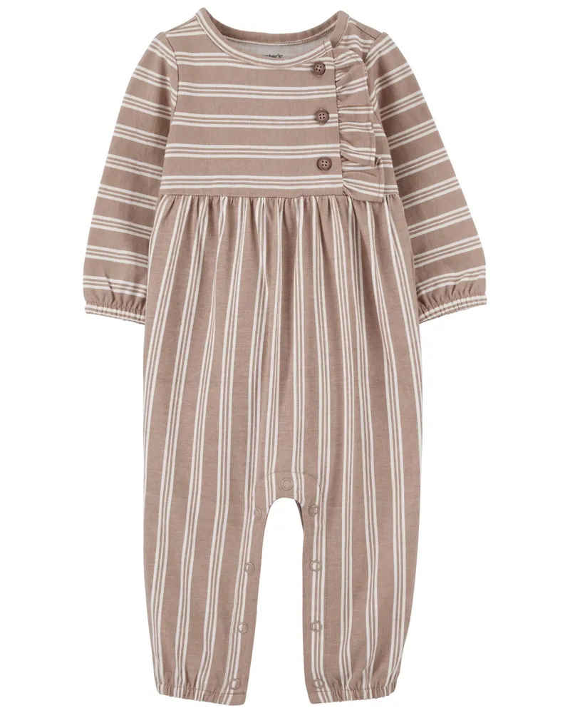 Striped jersey shop jumpsuit