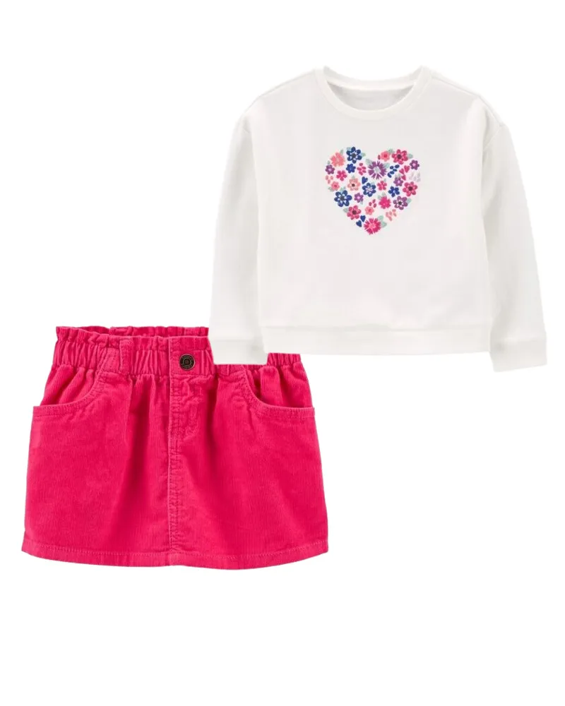 Corduroy skirt on sale set