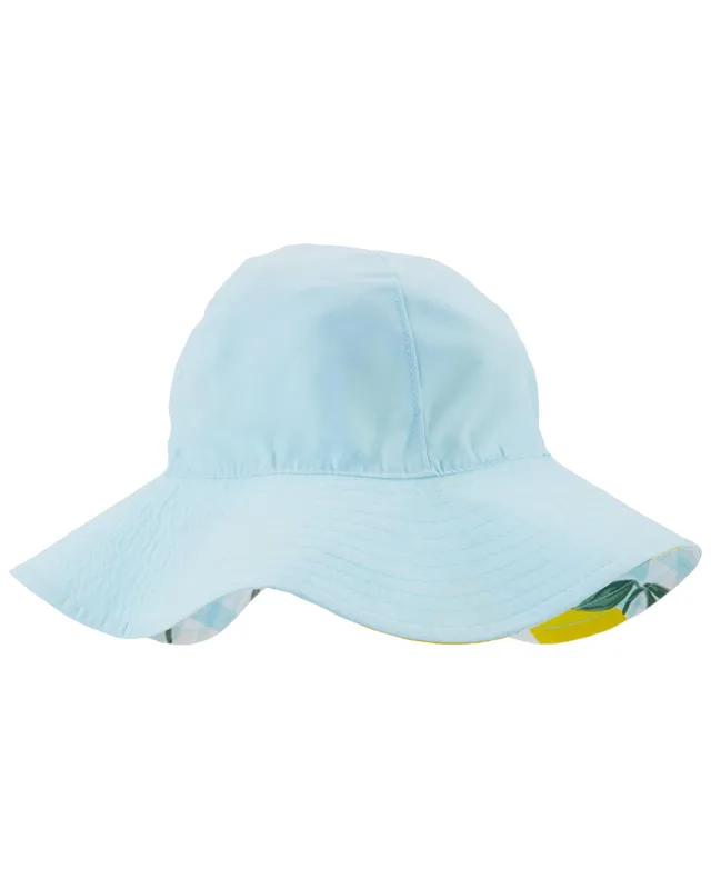 Carters Oshkosh Reversible Lemon Gingham Sun Hat The Pen Centre
