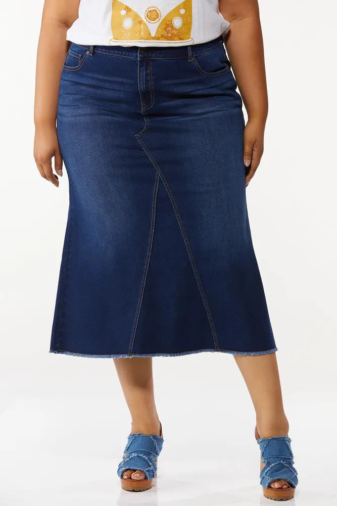 Cato plus size denim cheap skirts