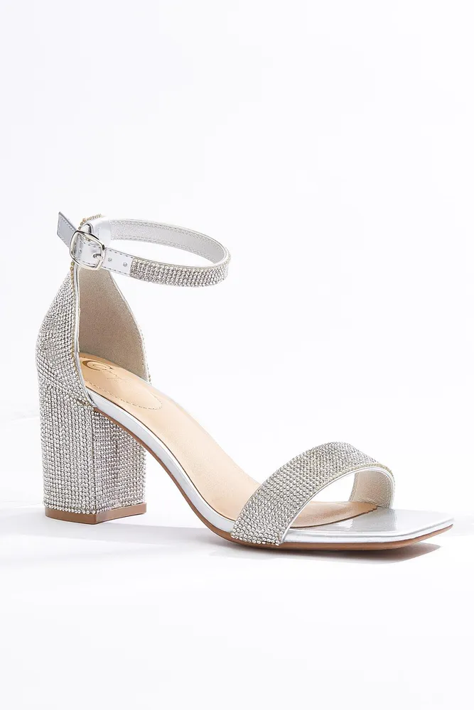 Wide width best sale silver block heels