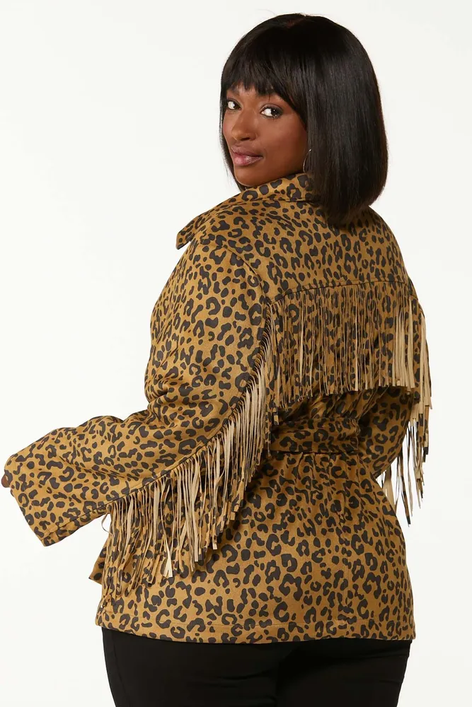 Leopard 2024 suede jacket