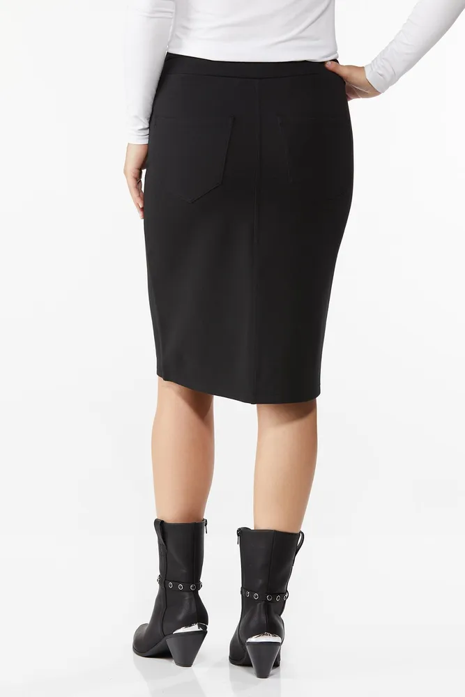 CATO Solid Ponte Skirt Brazos Mall