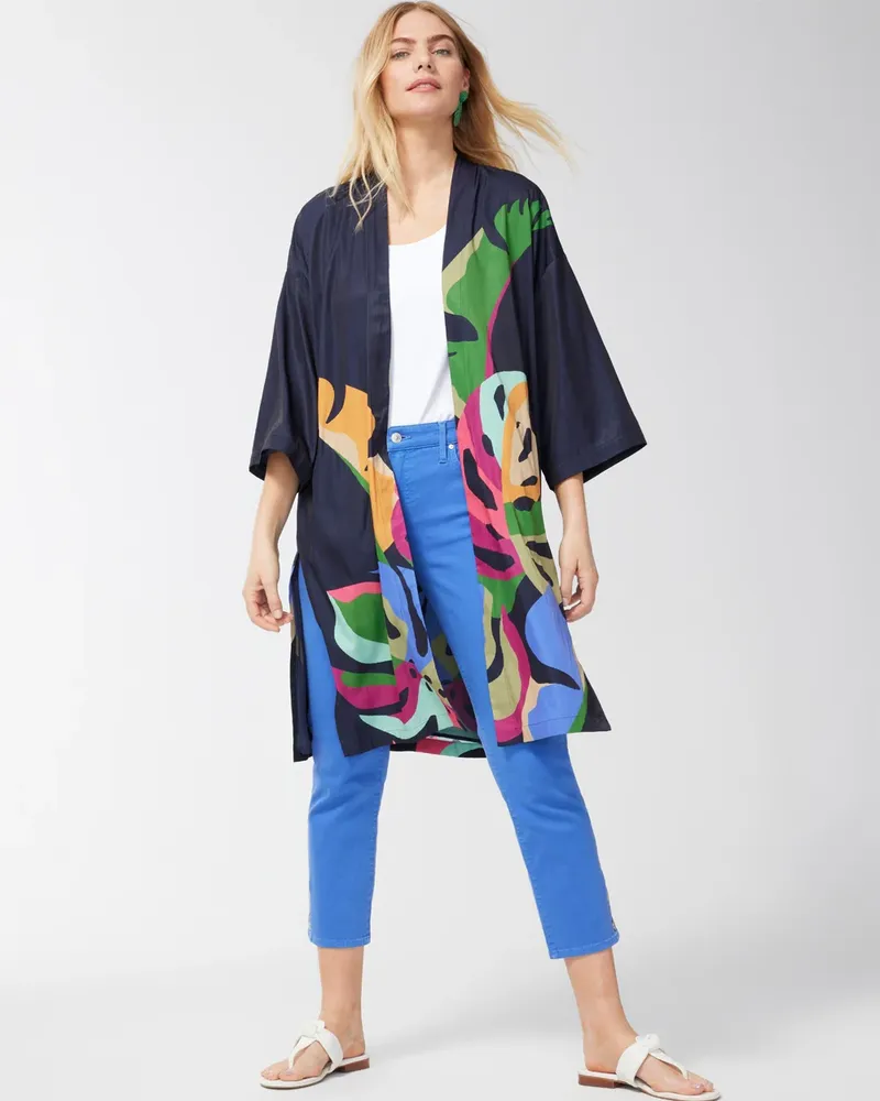 Chico's Wild Palm Print Kimono | Hamilton Place