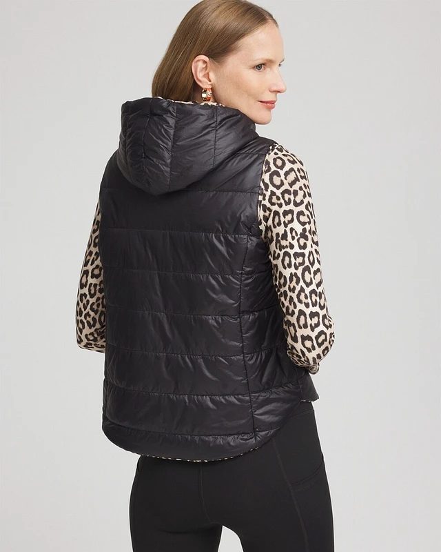 Chico's Zenergy® Leopard Reversible Vest | Liberty Center Chico's Zenergy® Leopard Reversible Vest | Liberty Center