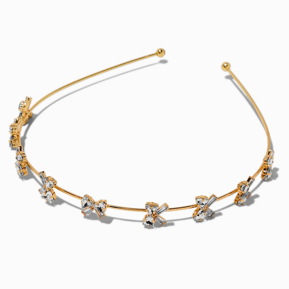 Claire's Gold-tone Rhinestone Bow Headband | Arden Fair