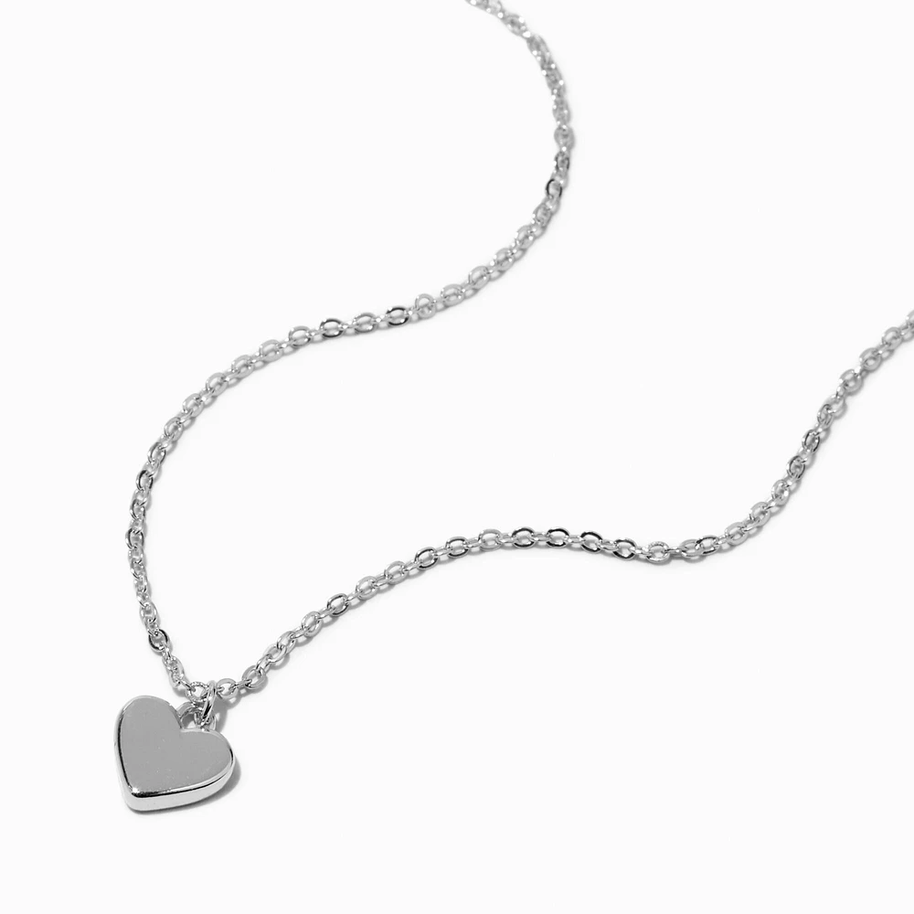 Claire's Silver Heart Pendant Necklace | The Shops at Willow