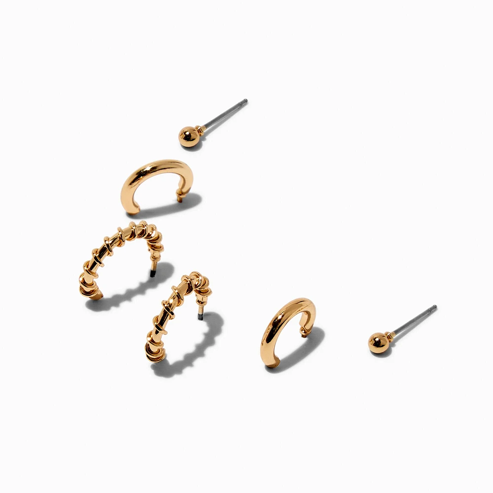 Ear piercing with gold wire hot sale