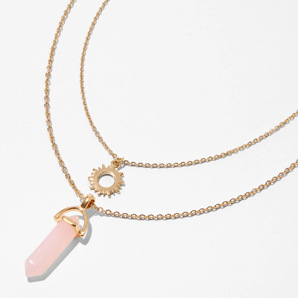 Pink multi strand necklace shop