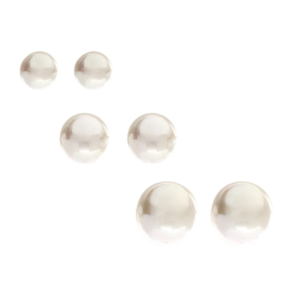 Ivory pearl earrings discount