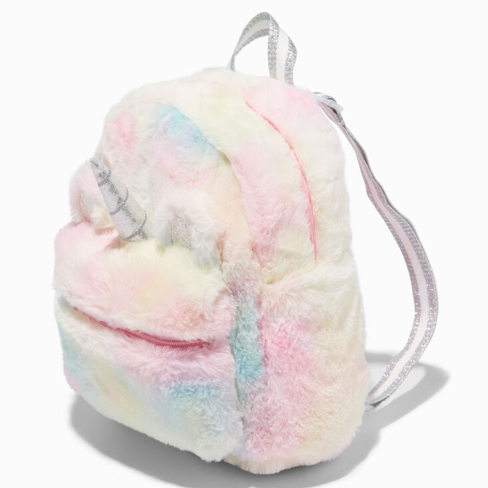 Claire's Pastel Tie Dye Unicorn Furry Mini Backpack Plaza Las Americas