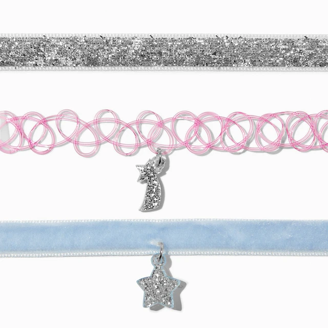 Claire's Club Starry Tattoo Choker Necklaces - 3 Pack | Liberty Center