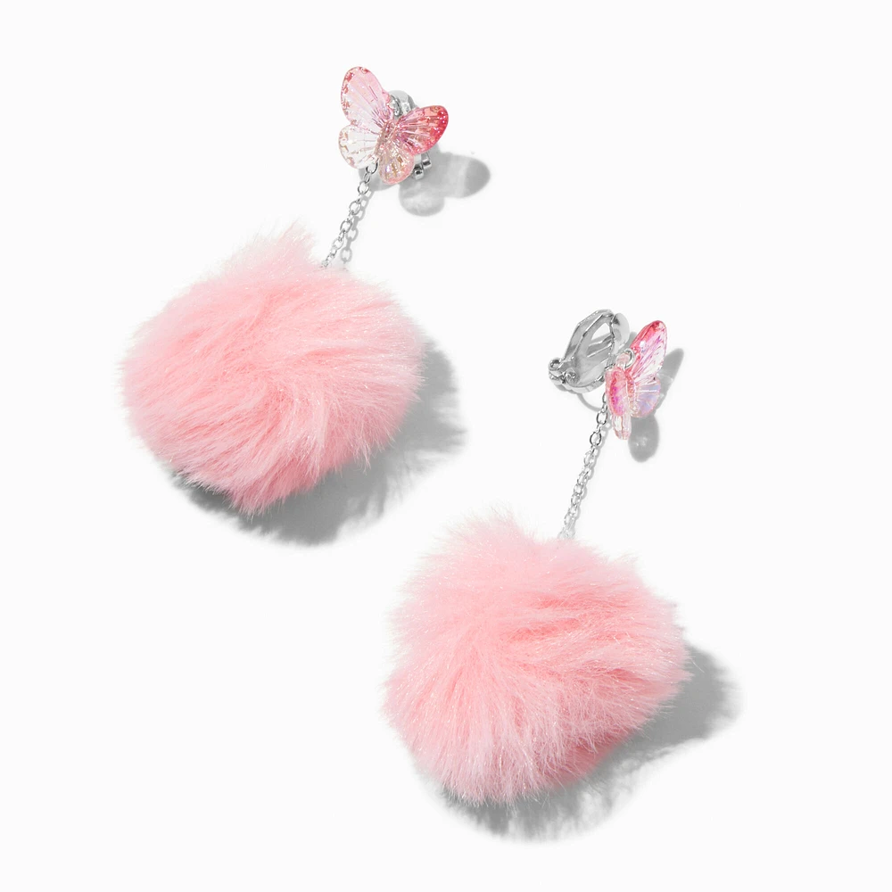 Clip on pom pom earrings sales