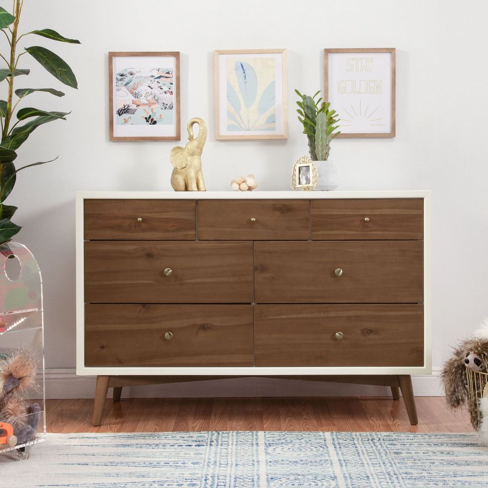 Babyletto Palma 7 Drawer Double Dresser Warm White Natural